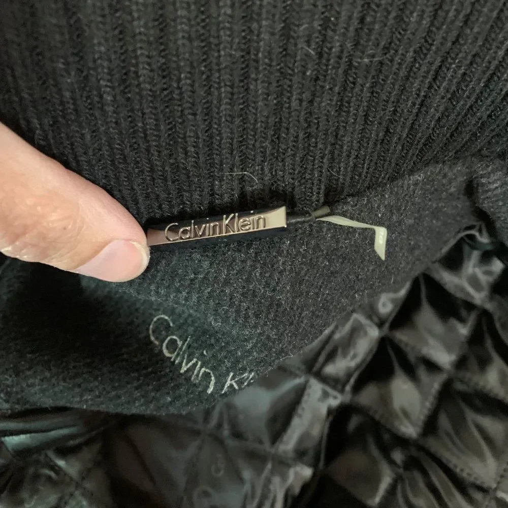 Calvin Klein Men's Dark Charcoal Black Wool Coat Jacket Size Small - Picture 10 of 14